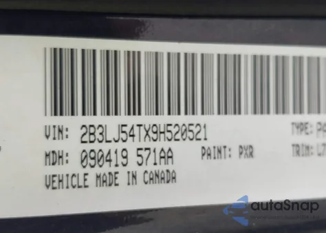 2009 Dodge Challenger R/T z USA, uszkodzony, nr VIN 2B3LJ54TX9H520521